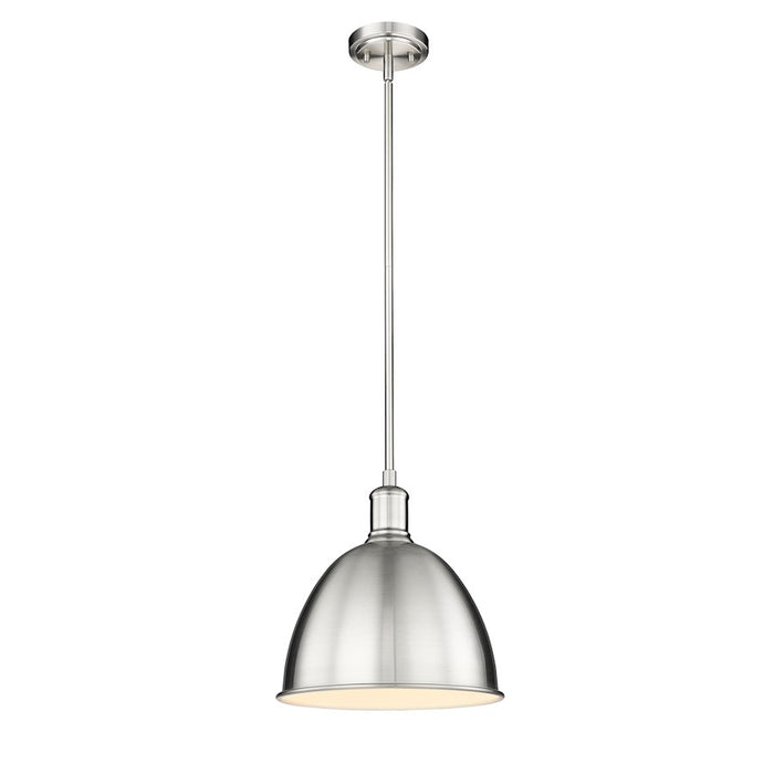 Z-Lite Sawyer 1 Light 12.5" Pendant, Brushed Nickel/Brushed Nickel