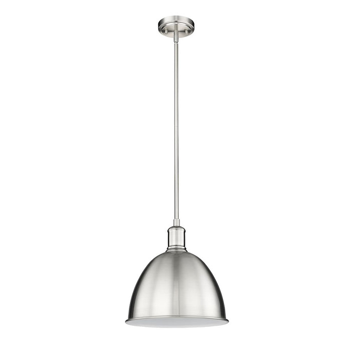 Z-Lite Sawyer 1 Light 12.5" Pendant, Brushed Nickel/Brushed Nickel