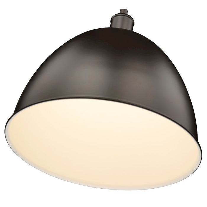 Z-Lite Sawyer 1 Light 12.5" Pendant, Bronze/Bronze