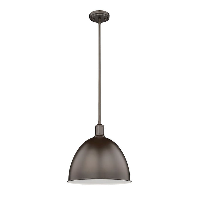 Z-Lite Sawyer 1 Light 12.5" Pendant, Bronze/Bronze