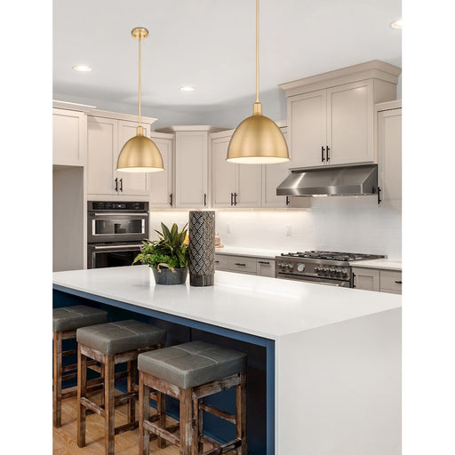 Z-Lite Sawyer 1 Light 12.5" Pendant, Classic Brass/Classic Brass