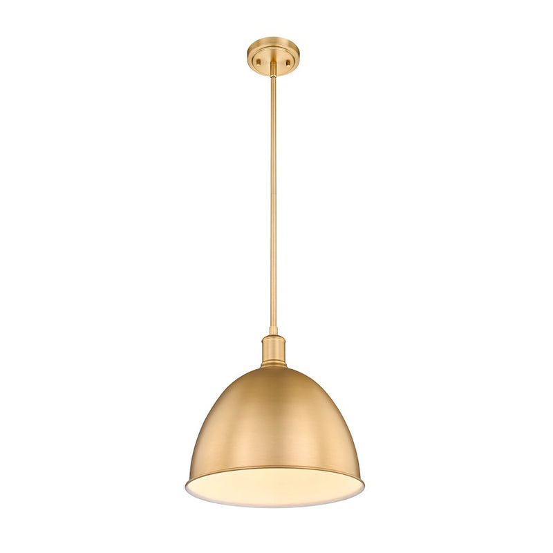 Z-Lite Sawyer 1 Light 12.5" Pendant, Classic Brass/Classic Brass