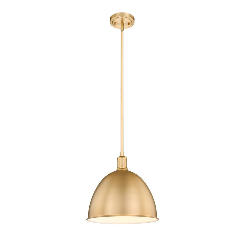 Z-Lite Sawyer 1 Light 12.5" Pendant, Classic Brass/Classic Brass
