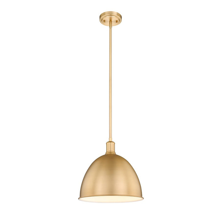 Z-Lite Sawyer 1 Light 12.5" Pendant, Classic Brass/Classic Brass