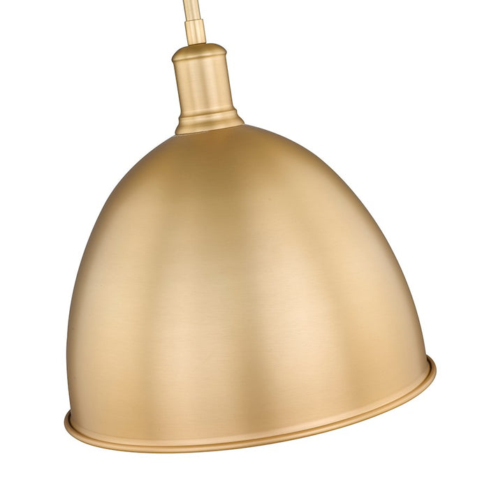 Z-Lite Sawyer 1 Light 12.5" Pendant, Classic Brass/Classic Brass