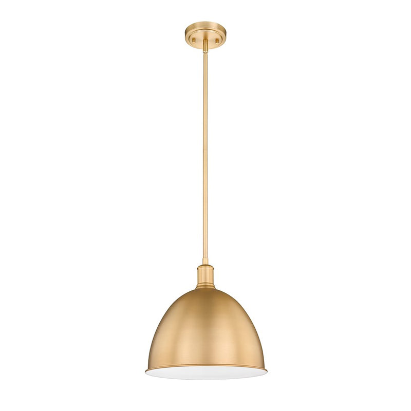 Z-Lite Sawyer 1 Light 12.5" Pendant, Classic Brass/Classic Brass