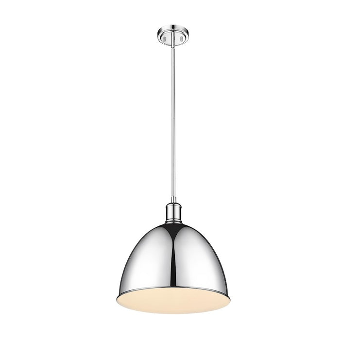 Z-Lite Sawyer 1 Light 12.5" Pendant, Chrome/Chrome