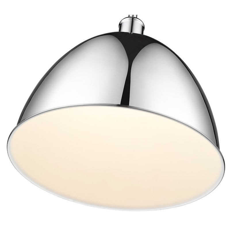 Z-Lite Sawyer 1 Light 12.5" Pendant, Chrome/Chrome