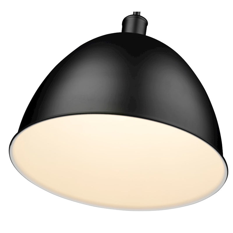 Z-Lite Sawyer 1 Light 12.5" Pendant, Matte Black/Matte Black