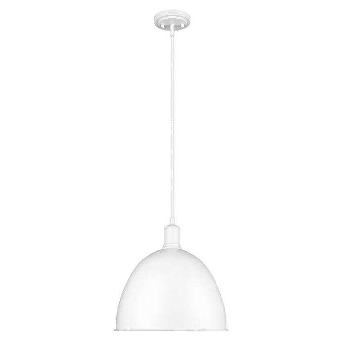 Z-Lite Sawyer 1 Light 12.5" Pendant, Satin White/Satin White - 4500P12-SW