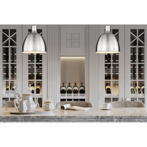 Z-Lite Sawyer 1 Light 10" Pendant, Brushed Nickel/Brushed Nickel