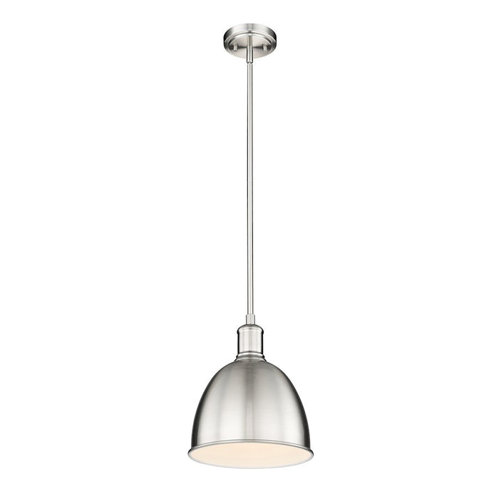 Z-Lite Sawyer 1 Light 10" Pendant, Brushed Nickel/Brushed Nickel