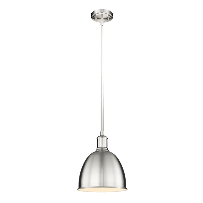 Z-Lite Sawyer 1 Light 10" Pendant, Brushed Nickel/Brushed Nickel