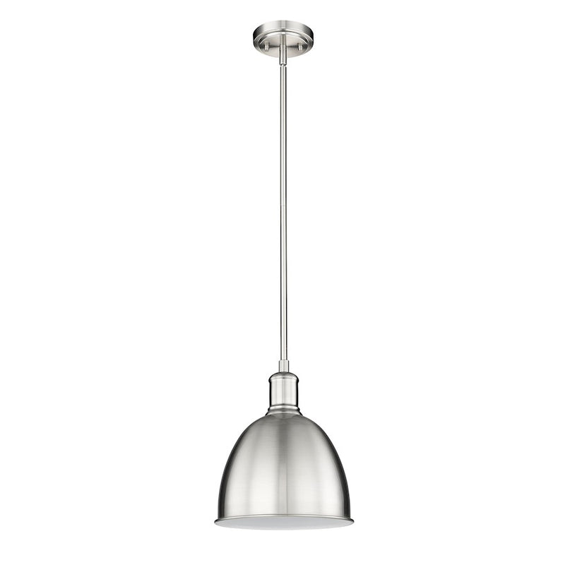 Z-Lite Sawyer 1 Light 10" Pendant, Brushed Nickel/Brushed Nickel