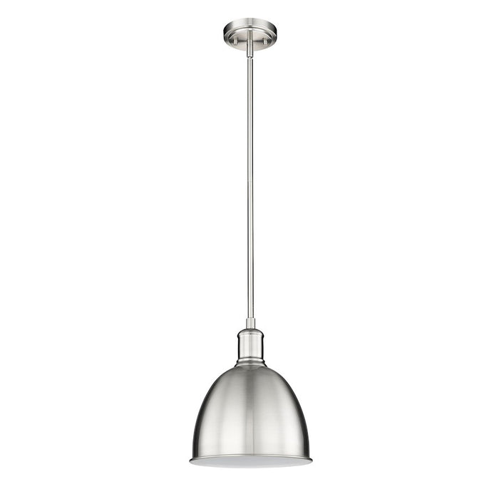 Z-Lite Sawyer 1 Light 10" Pendant, Brushed Nickel/Brushed Nickel