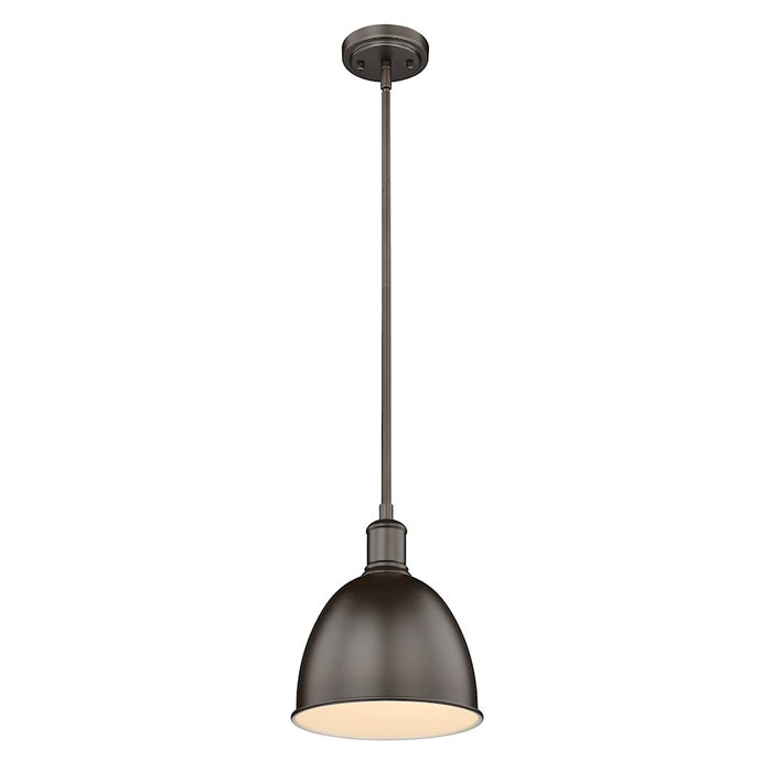 Z-Lite Sawyer 1 Light 10" Pendant, Bronze/Bronze