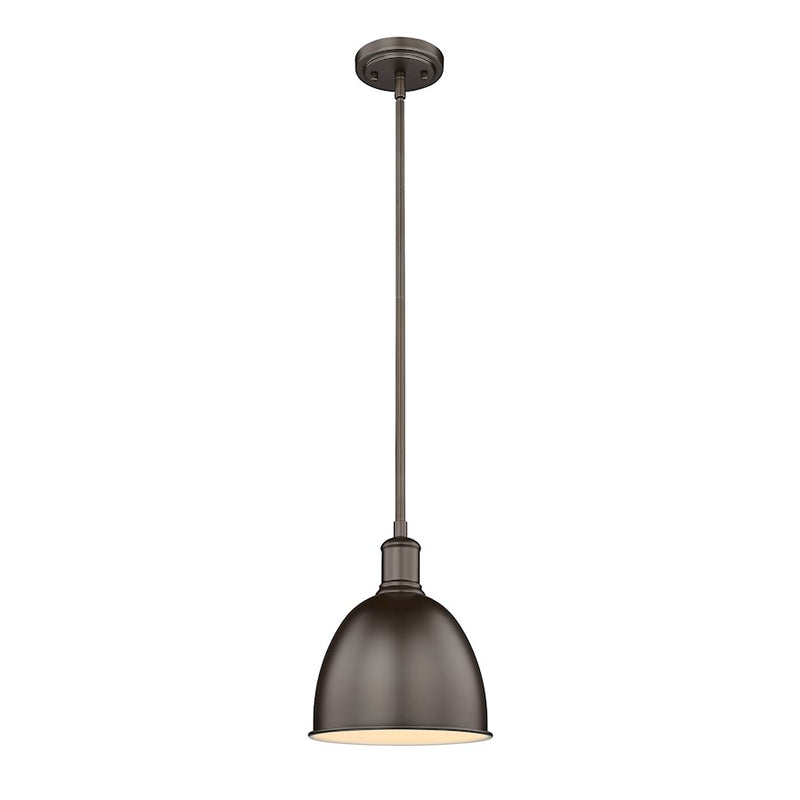 Z-Lite Sawyer 1 Light 10" Pendant, Bronze/Bronze