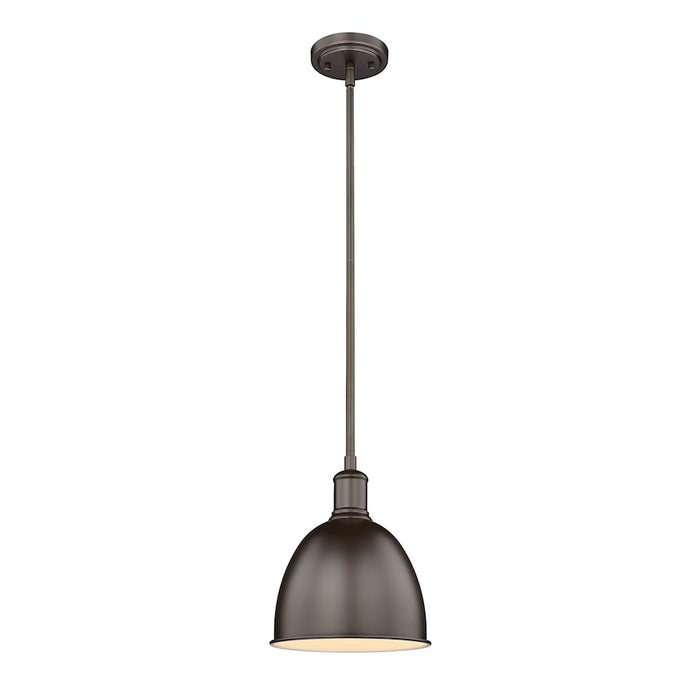 Z-Lite Sawyer 1 Light 10" Pendant, Bronze/Bronze