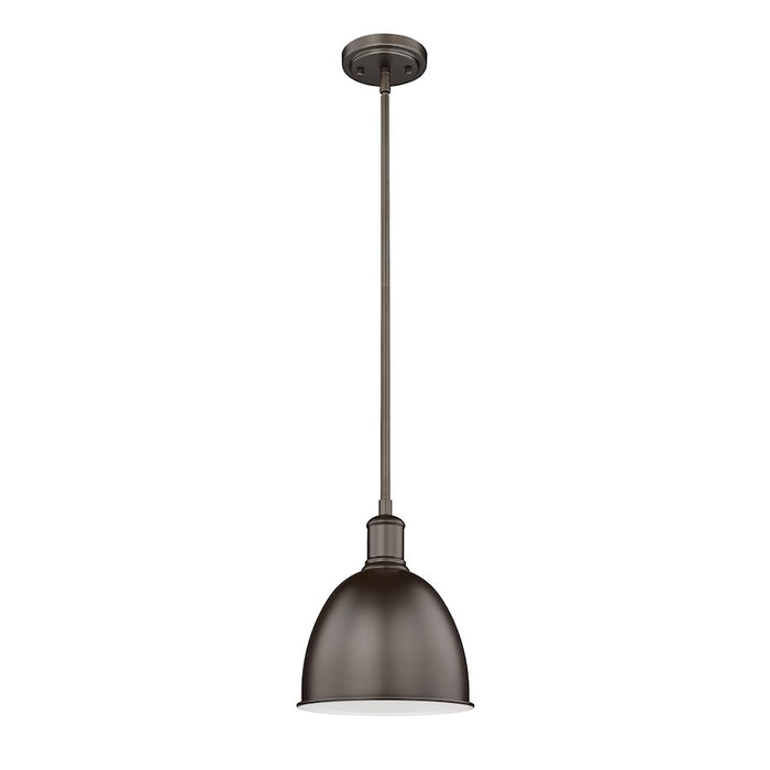 Z-Lite Sawyer 1 Light 10" Pendant, Bronze/Bronze