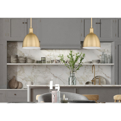 Z-Lite Sawyer 1 Light 10" Pendant, Classic Brass/Classic Brass