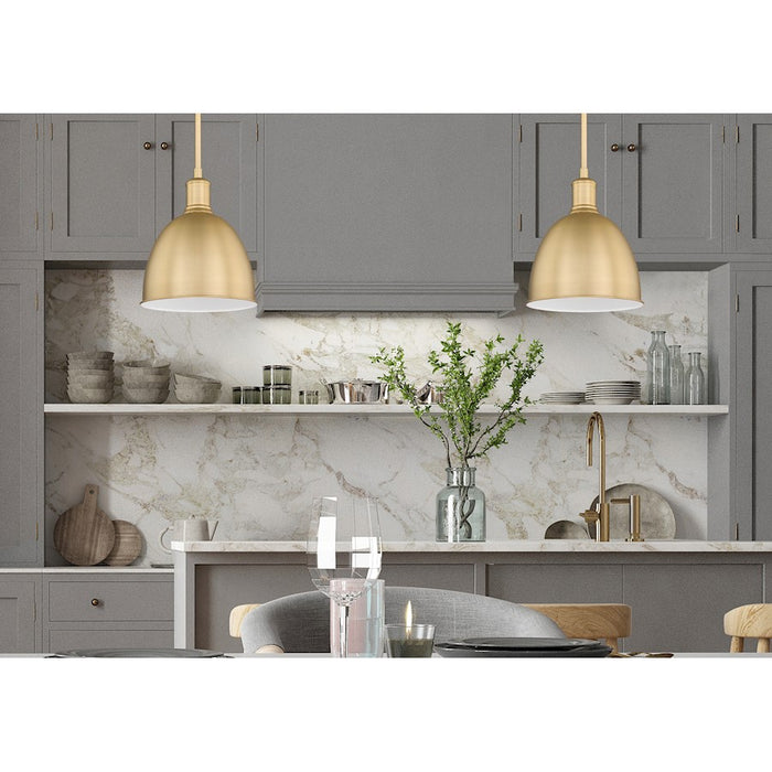 Z-Lite Sawyer 1 Light 10" Pendant, Classic Brass/Classic Brass