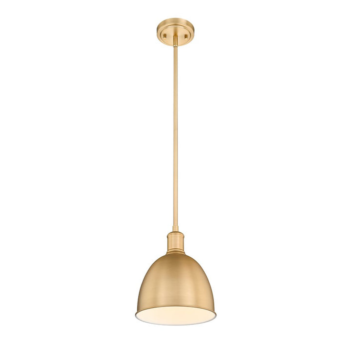 Z-Lite Sawyer 1 Light 10" Pendant, Classic Brass/Classic Brass