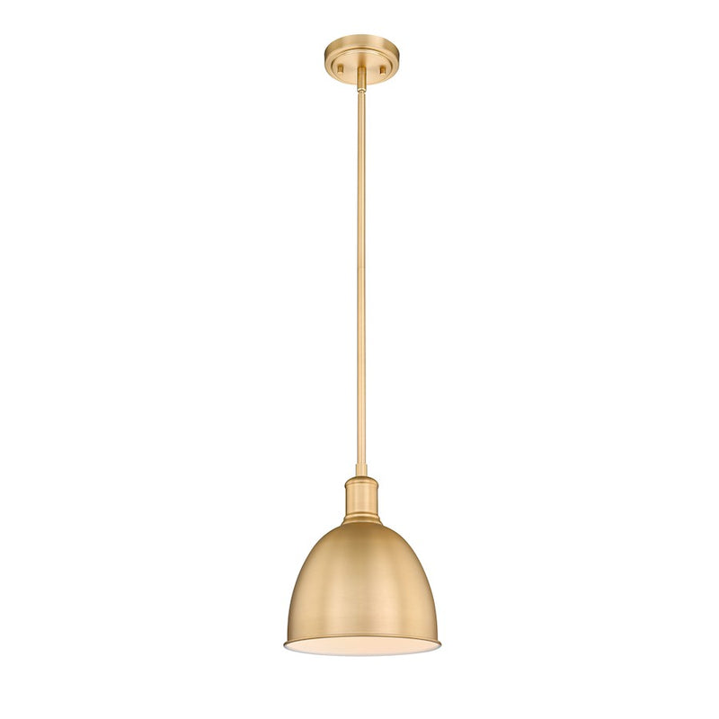 Z-Lite Sawyer 1 Light 10" Pendant, Classic Brass/Classic Brass