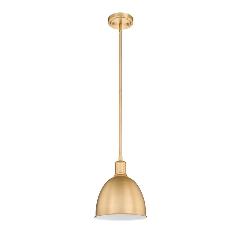 Z-Lite Sawyer 1 Light 10" Pendant, Classic Brass/Classic Brass