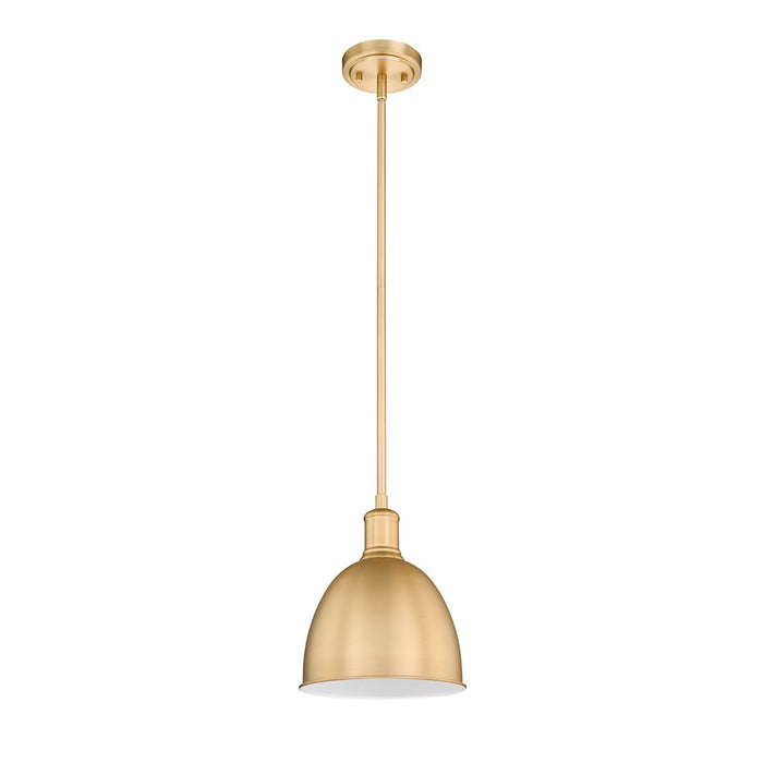 Z-Lite Sawyer 1 Light 10" Pendant, Classic Brass/Classic Brass
