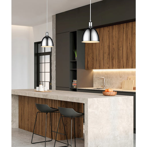 Z-Lite Sawyer 1 Light 10" Pendant, Chrome/Chrome