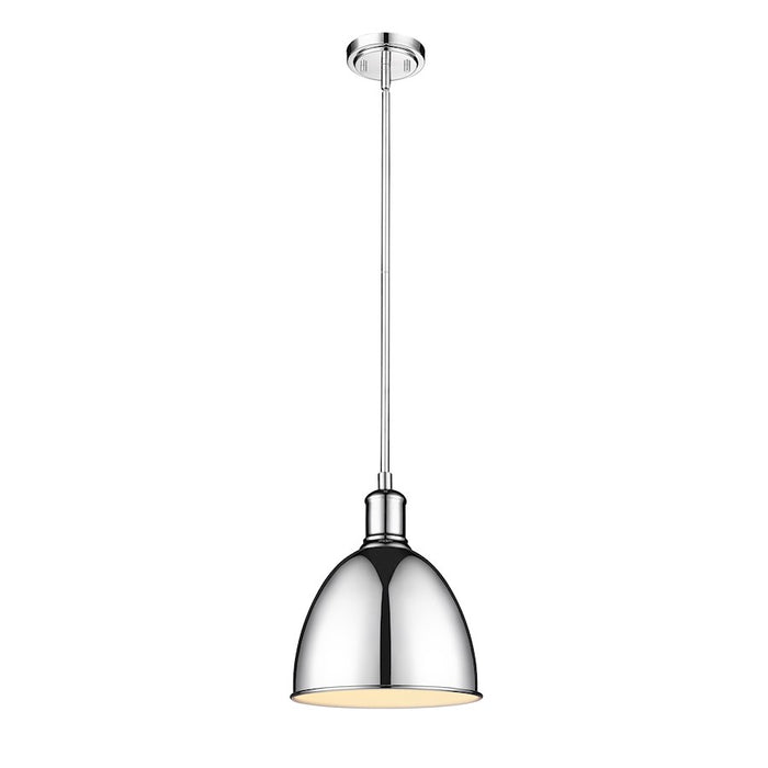 Z-Lite Sawyer 1 Light 10" Pendant, Chrome/Chrome