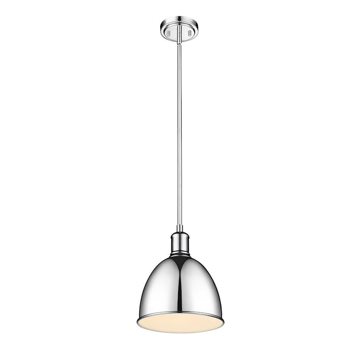 Z-Lite Sawyer 1 Light 10" Pendant, Chrome/Chrome