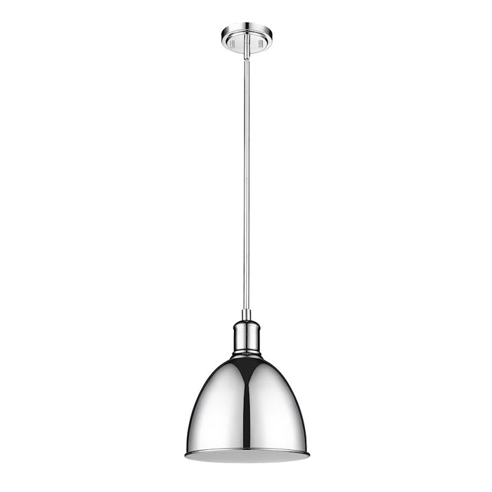 Z-Lite Sawyer 1 Light 10" Pendant, Chrome/Chrome