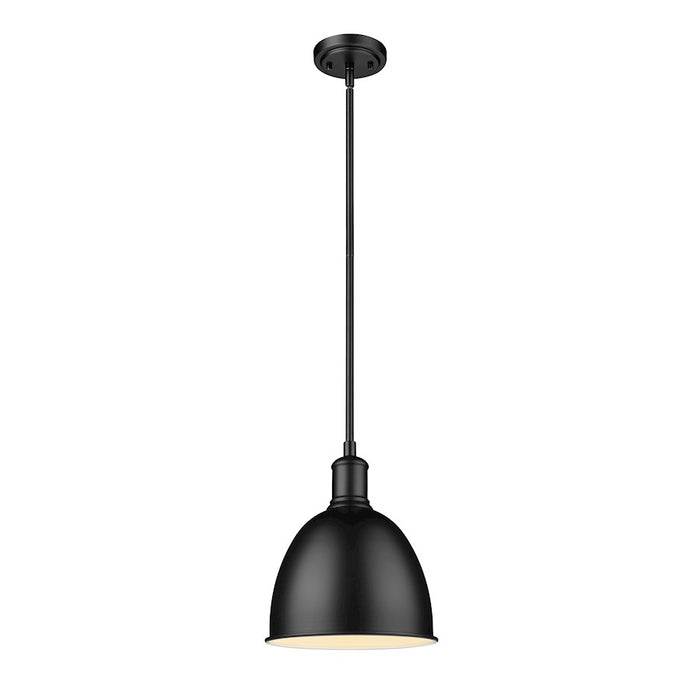 Z-Lite Sawyer 1 Light 10" Pendant, Matte Black/Matte Black