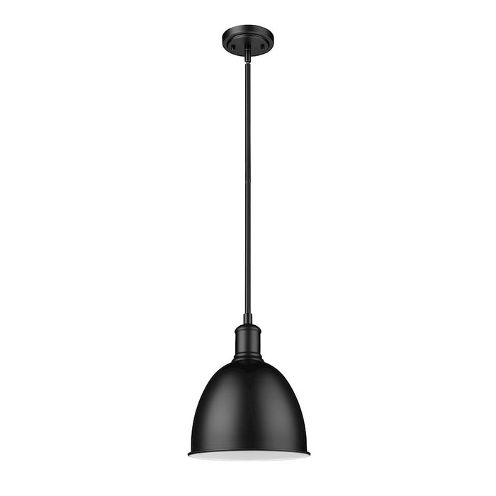 Z-Lite Sawyer 1 Light 10" Pendant, Matte Black/Matte Black