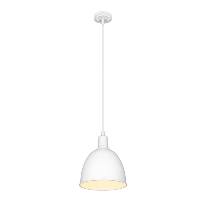 Z-Lite Sawyer 1 Light 10" Pendant, Satin White/Satin White