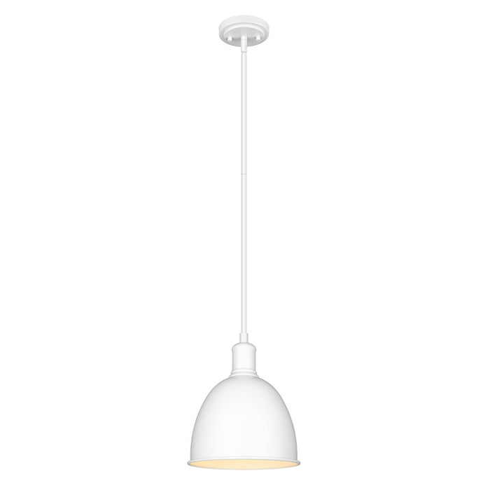 Z-Lite Sawyer 1 Light 10" Pendant, Satin White/Satin White