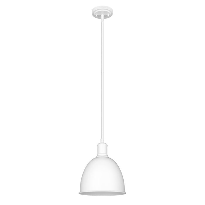 Z-Lite Sawyer 1 Light 10" Pendant, Satin White/Satin White