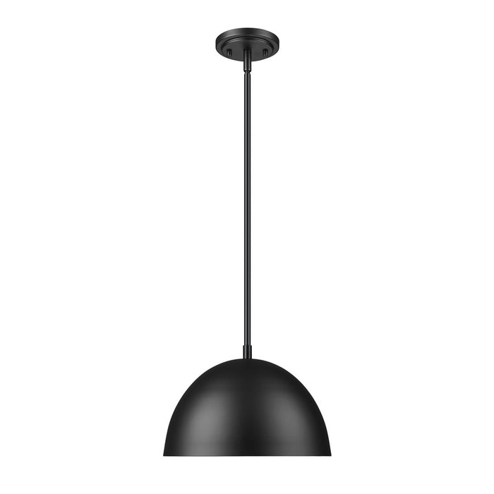 Z-Lite Vega 1 Light 12" Pendant, Matte Black/Matte Black/Gold - 4501P12-MB
