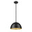 Z-Lite Vega 1 Light 12" Pendant, Matte Black/Matte Black/Gold