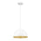 Z-Lite Vega 1 Light 12" Pendant, Matte White/Matte White/Gold