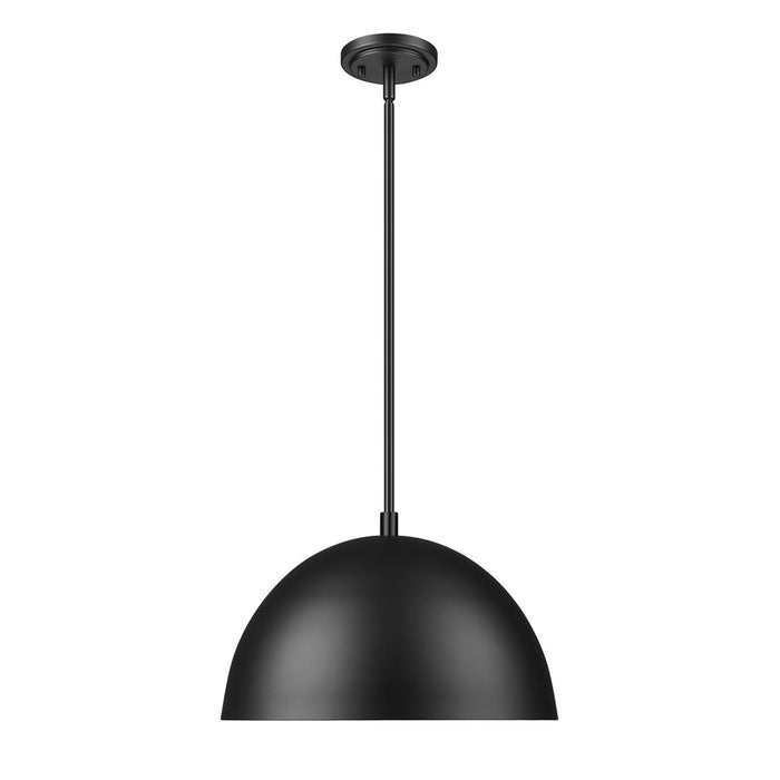 Z-Lite Vega 1 Light 16" Pendant, Matte Black/Matte Black/Gold - 4501P16-MB