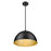 Z-Lite Vega 1 Light 16" Pendant, Matte Black/Matte Black/Gold