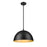 Z-Lite Vega 1 Light 16" Pendant, Matte Black/Matte Black/Gold