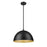 Z-Lite Vega 1 Light 16" Pendant, Matte Black/Matte Black/Gold
