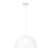 Z-Lite Vega 1 Light 16" Pendant, Matte White/Matte White/Gold - 4501P16-MW