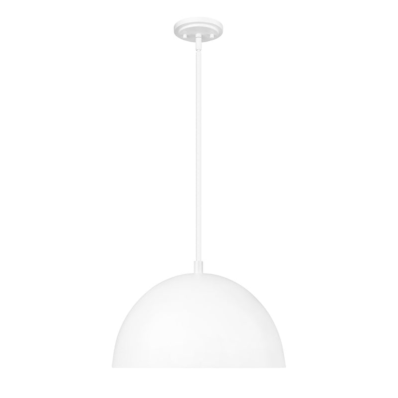 Z-Lite Vega 1 Light 16" Pendant, Matte White/Matte White/Gold - 4501P16-MW