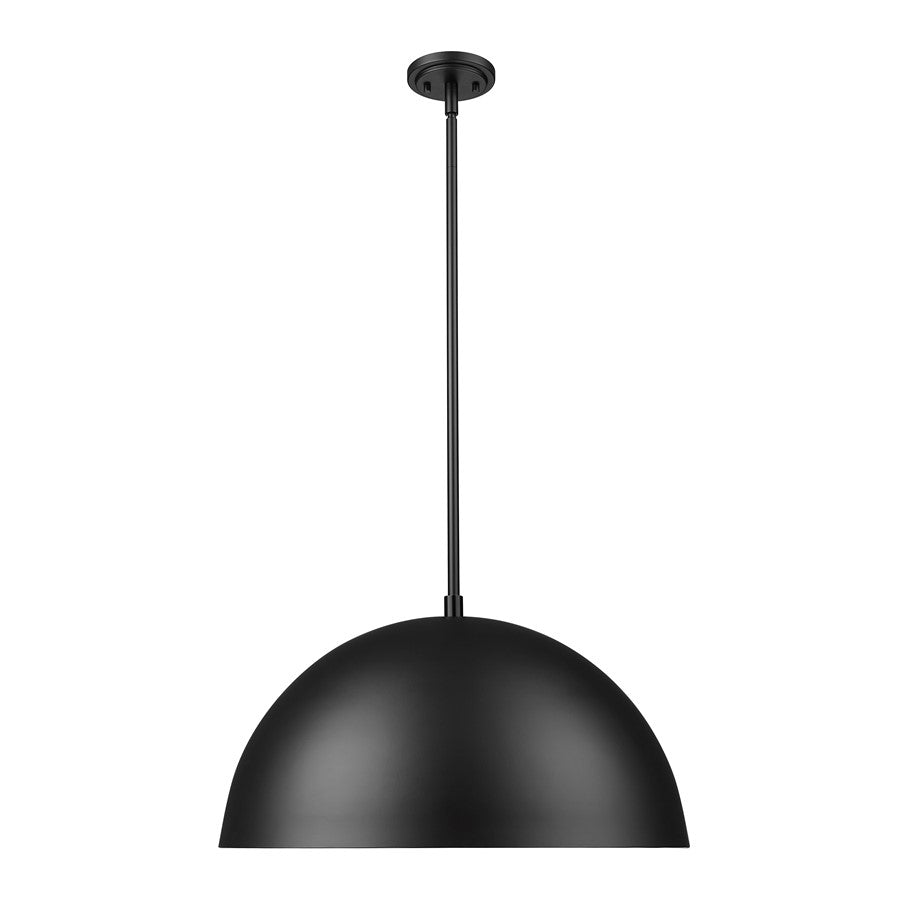 Z-Lite Vega 3 Light 24" Pendant, Matte Black/Matte Black/Gold - 4501P24-MB