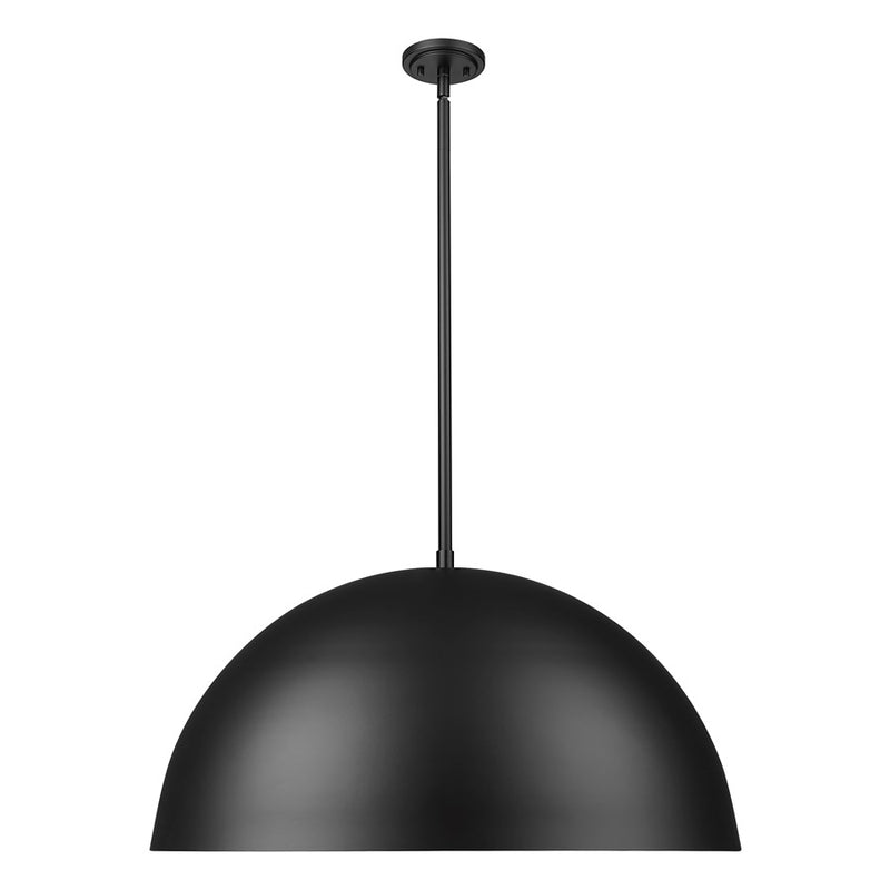 Z-Lite Vega 3 Light 32" Pendant, Matte Black/Matte Black/Gold - 4501P32-MB