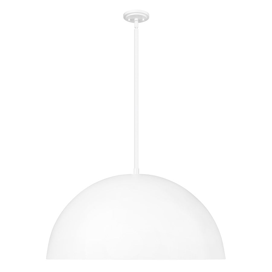 Z-Lite Vega 3 Light 32" Pendant, Matte White/Matte White/Gold - 4501P32-MW